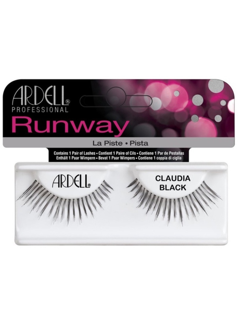 Ardell Runway Claudia Black False Eyelashes Dramatic Wispy Strip Lashes NWT